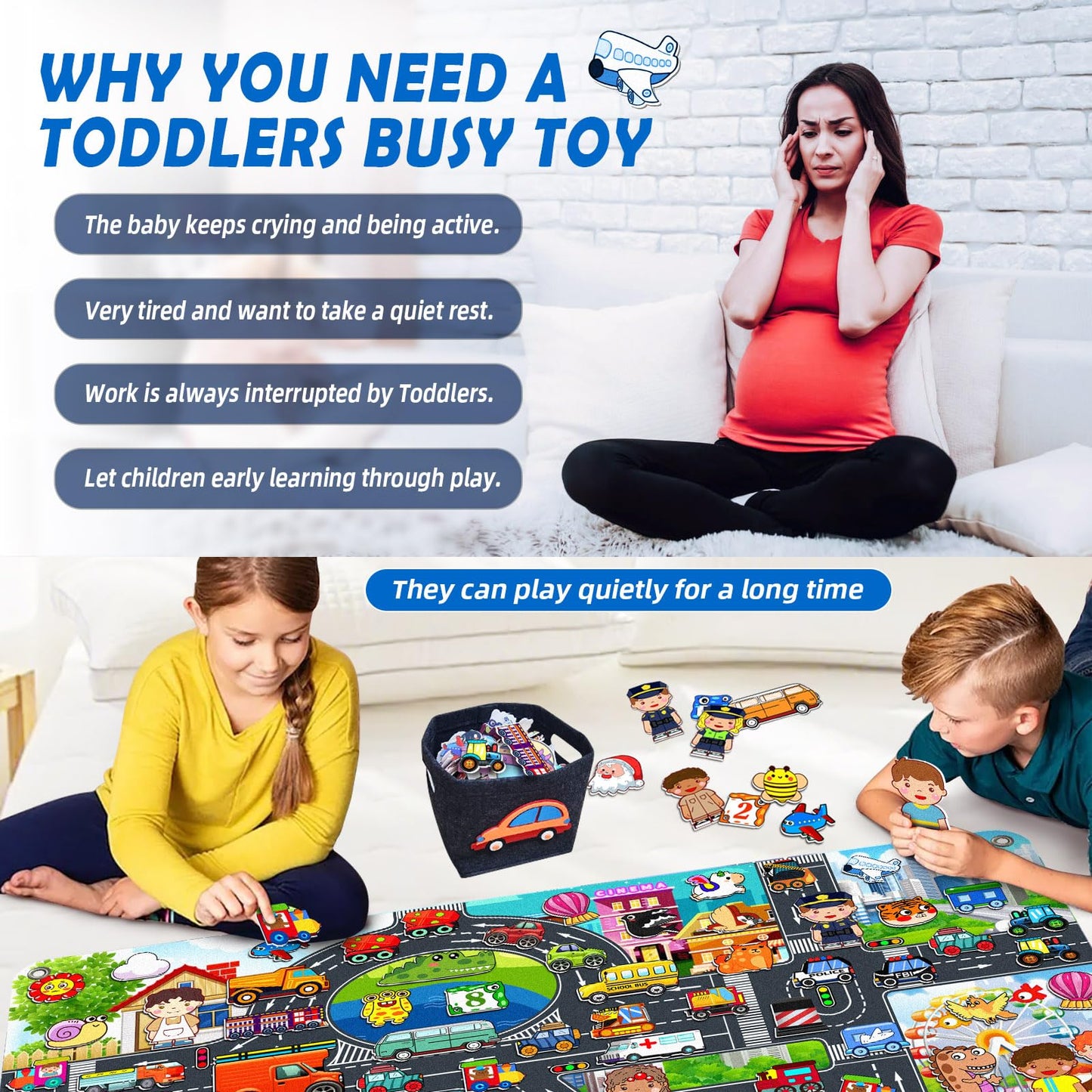 SKOLESK 200 PCS Felt Board Story Set — City Car Traffic Theme, 40x28 in Teaching Wall Kit