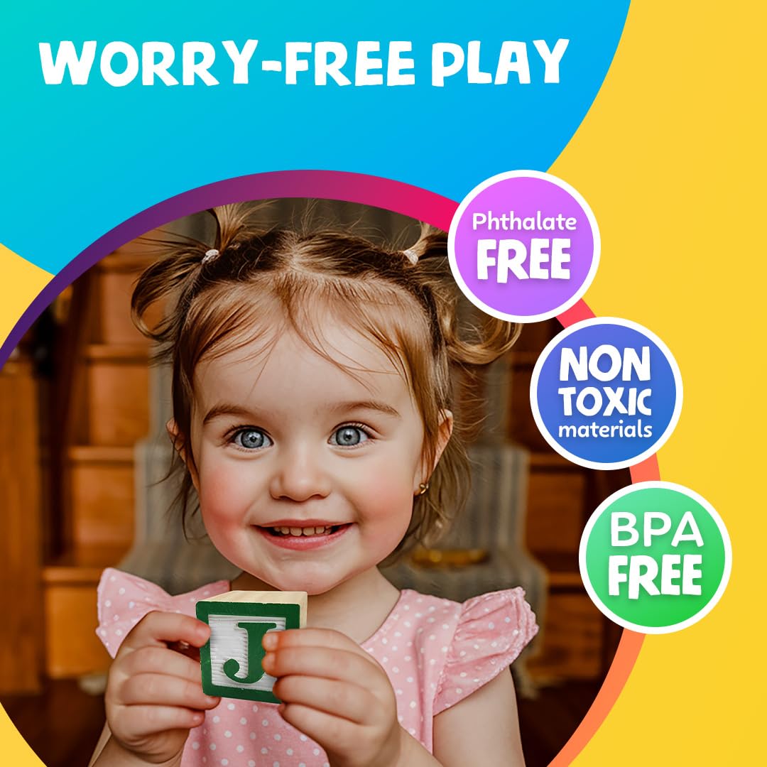 Skoolzy 30 PCS Baby Blocks – Wooden Alphabet Blocks for Toddlers 2–5 | Learning & Building Toys