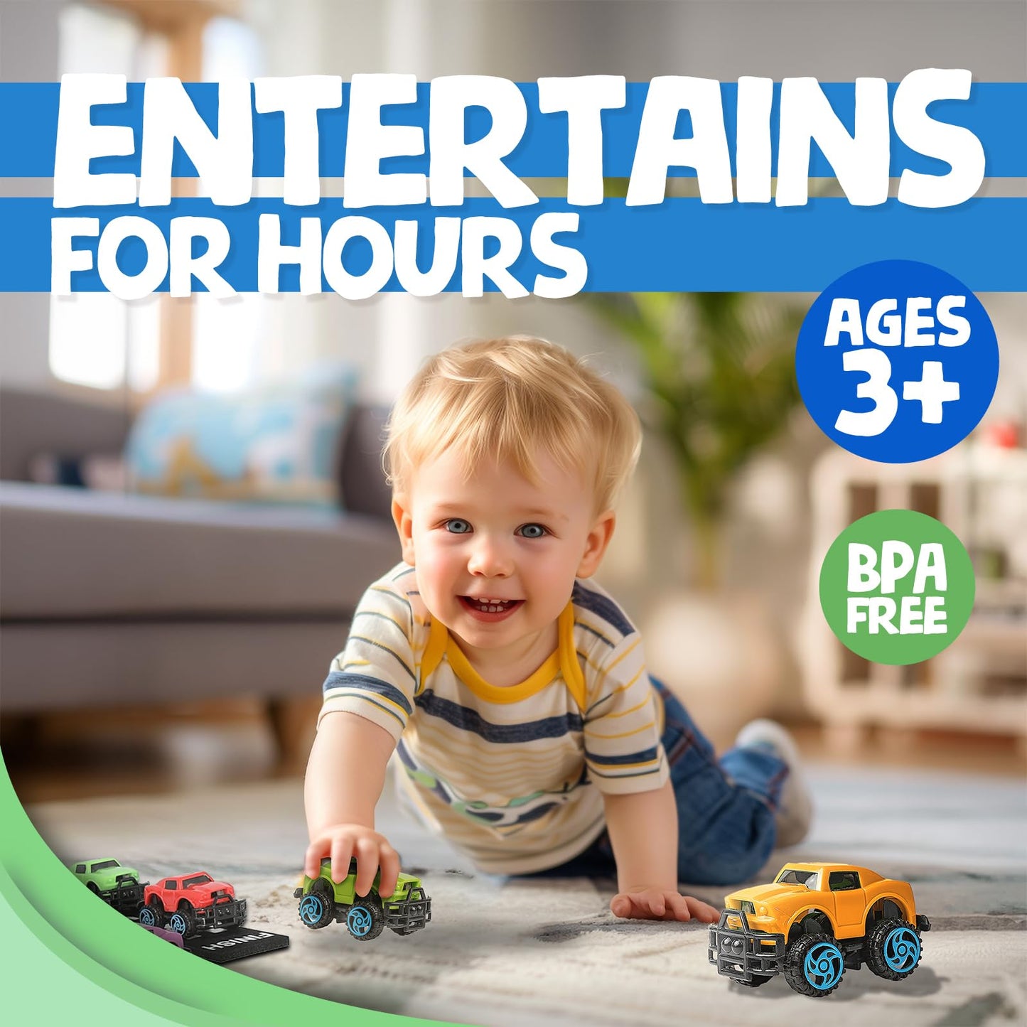 Skoolzy 36-Piece Alphabet Cars with Felt Track – ABC Learning Toys for Preschoolers