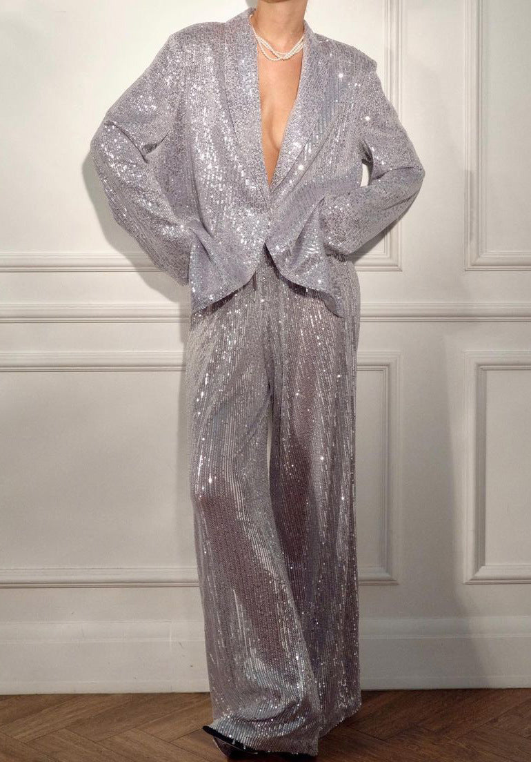 Elegant Sequin Top Pants
