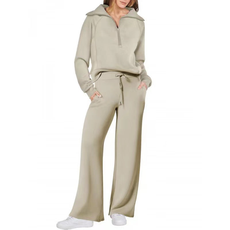 Sweat Wide Leg Pants Two-Piece Set