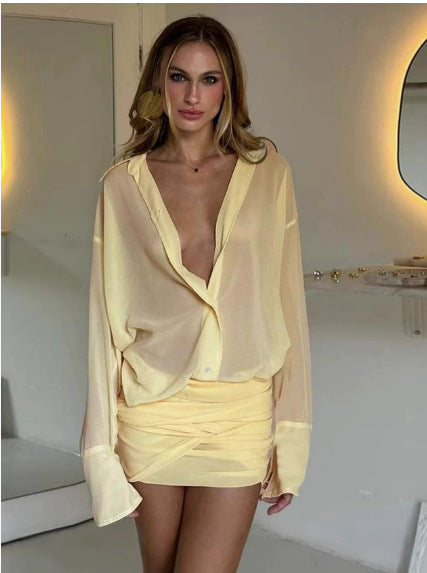 dress shirt skirt