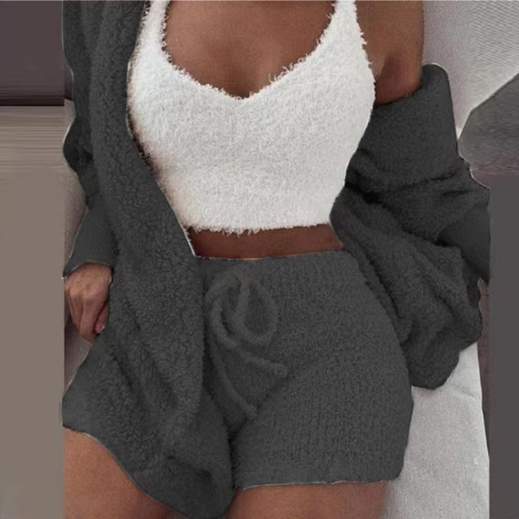 Plush Home Clothes Casual 3-Piece Set