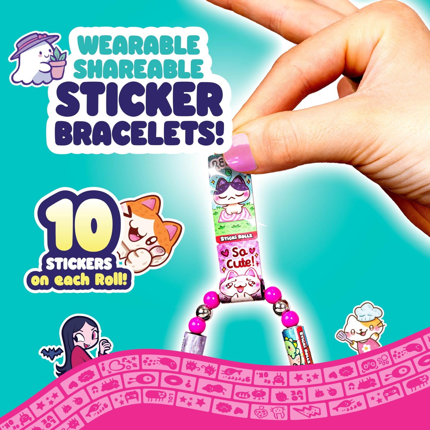 Sky Castle Sticki Rolls Series 2 – Wearable Sticker Bracelet with 120 Mini Stickers