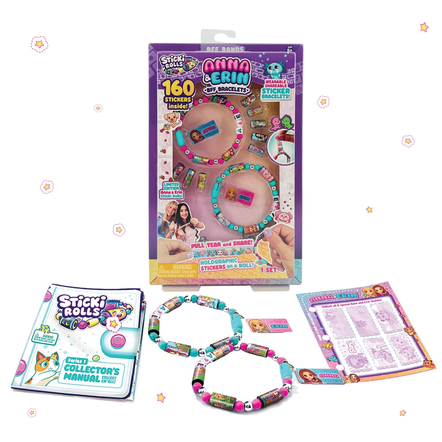 Sticki Rolls Anna & Erin Friendship Bracelet 2-Pack | Sky Castle