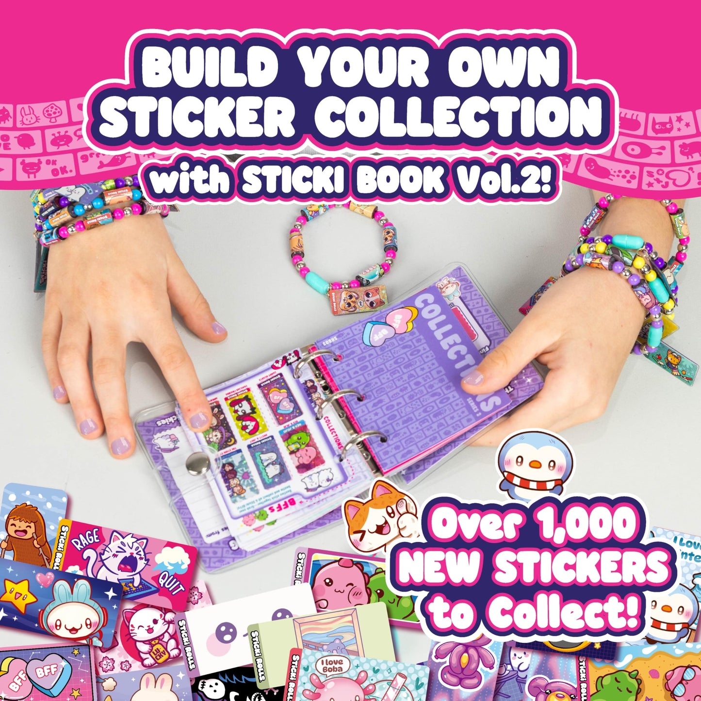 Sky Castle Sticki Rolls Series 2 – Wearable Sticker Bracelet with 120 Mini Stickers