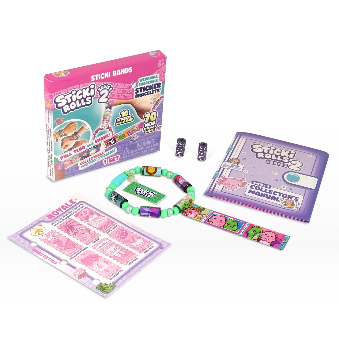 Sky Castle STICKI Rolls Sticki Bands – Original Wearable Sticker Bracelet (Series 2 Green)
