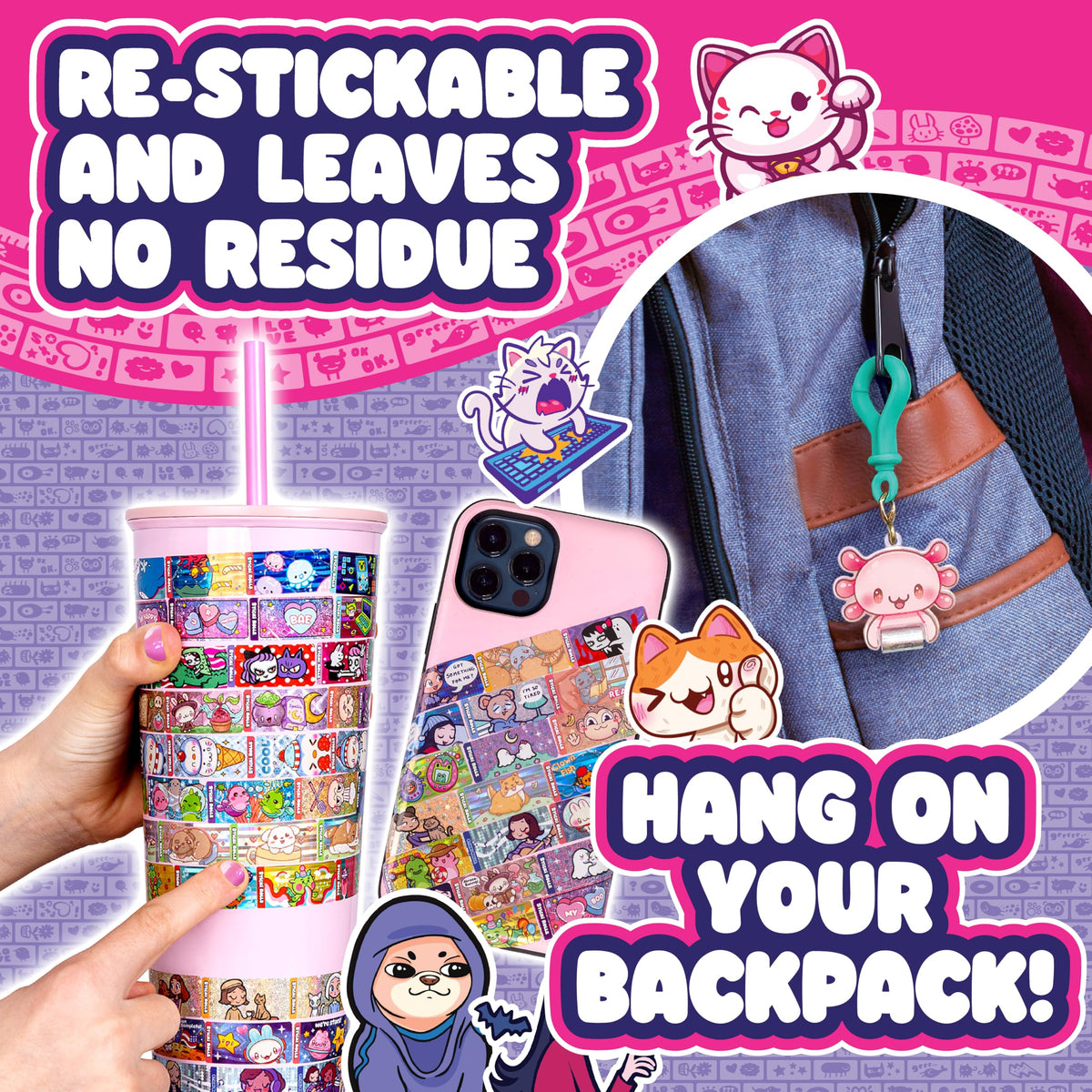Sky Castle Sticki Rolls Pendant Pack | 120 Exclusive Stickers on Bracelet | Ages 5+