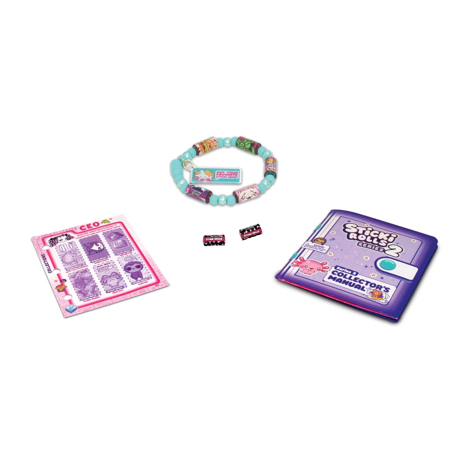 Sky Castle STICKI Rolls – Wearable Sticker Bracelet with 70 Mini Stickers + 2 Mystery Rolls | 1000+ Designs (Series 2 Teal)