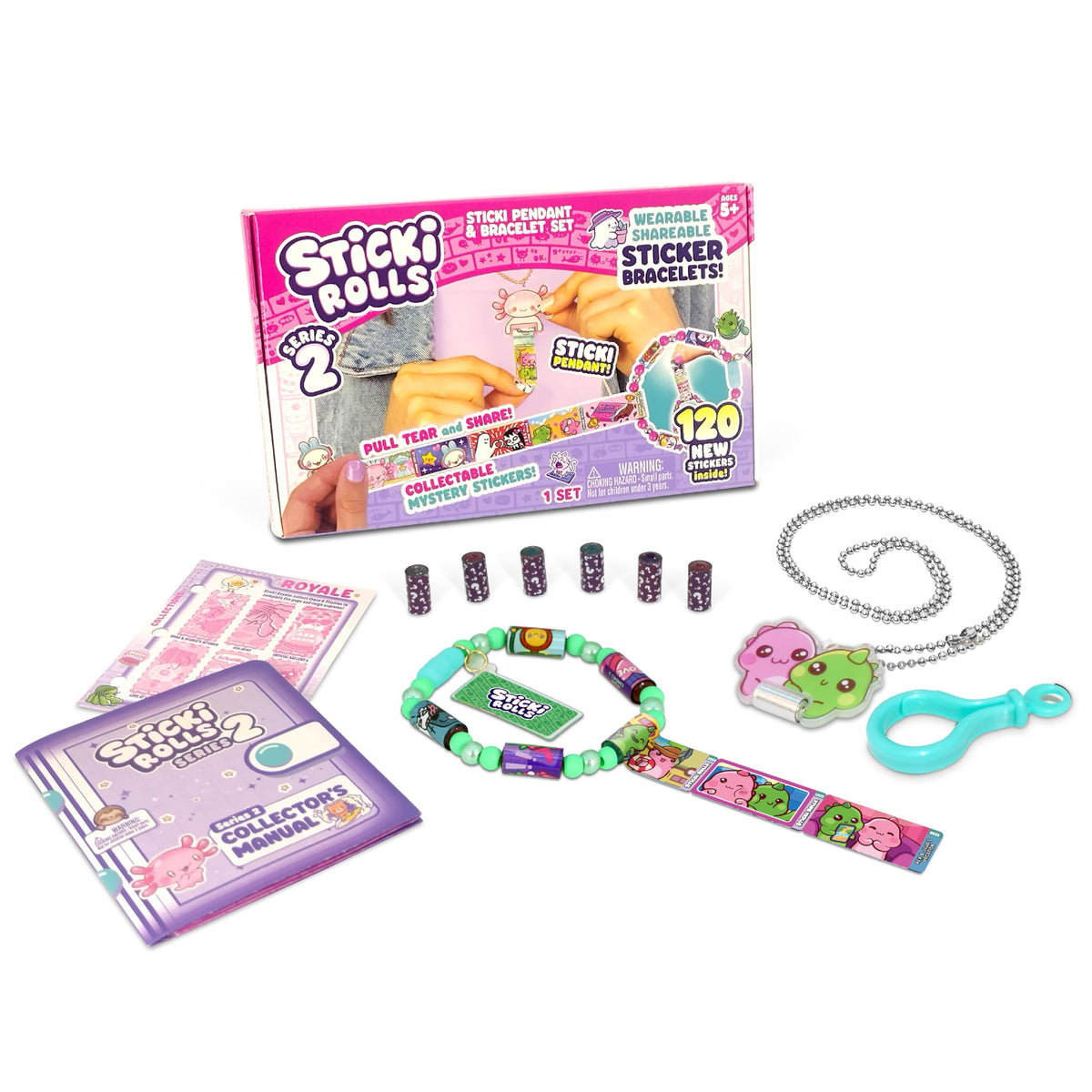 Sky Castle Sticki Rolls Pendant Pack | 120 Exclusive Stickers on Bracelet | Ages 5+