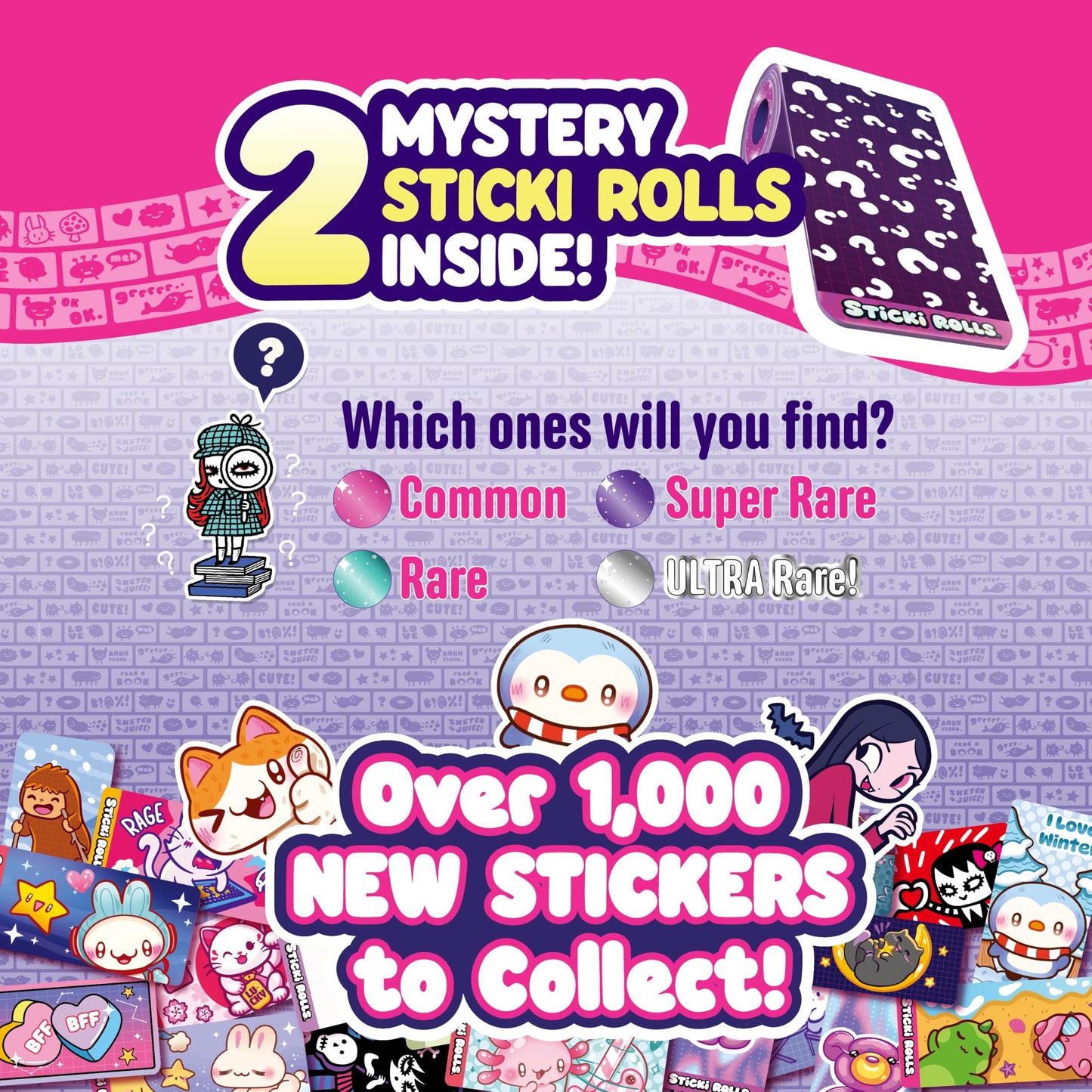 Sky Castle STICKI Rolls – Wearable Sticker Bracelet with 70 Mini Stickers + 2 Mystery Rolls | 1000+ Designs (Series 2 Teal)