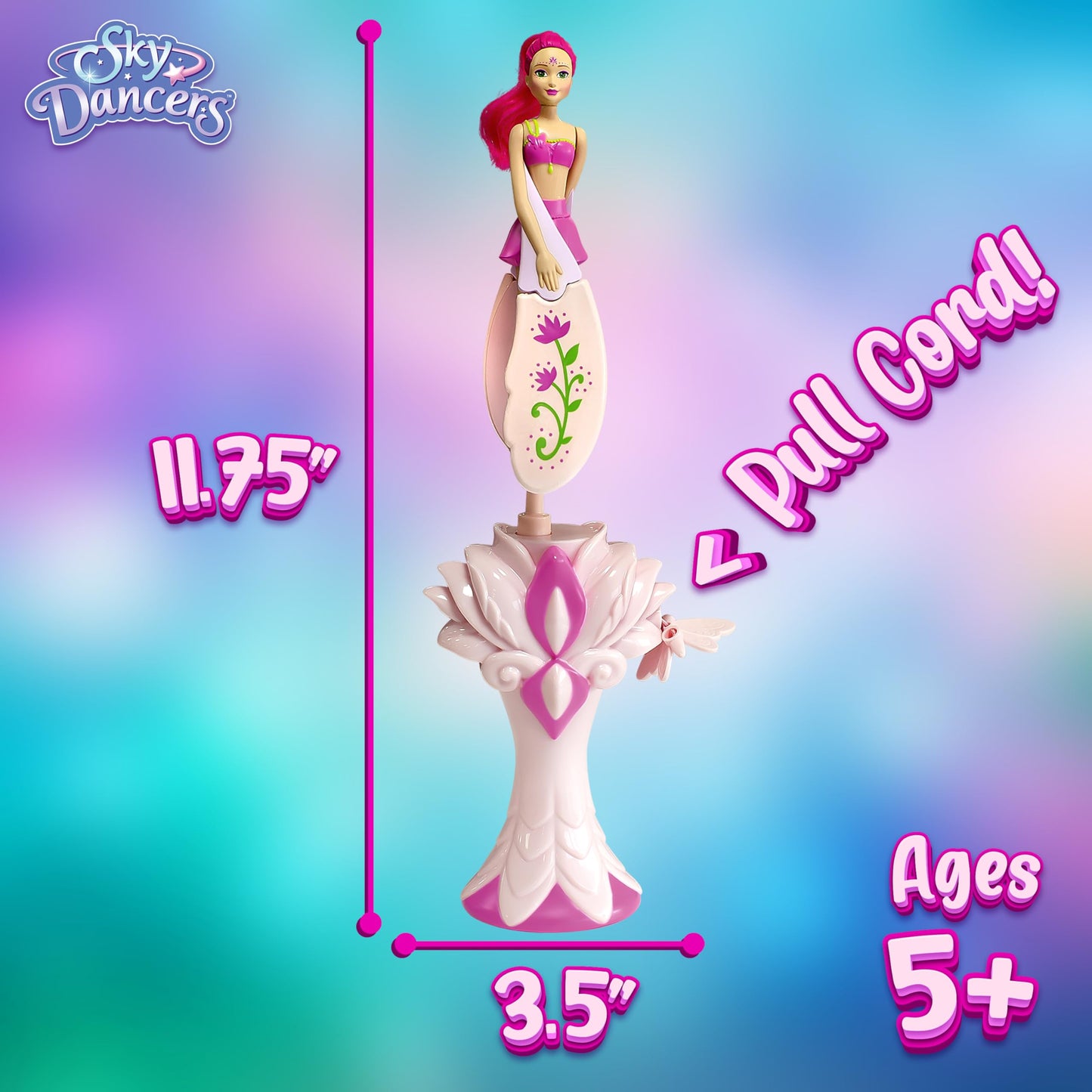 Sky Dancers Flying Doll – Fuchsia Fantasy | Pull-String Flying Toy for Ages 6+