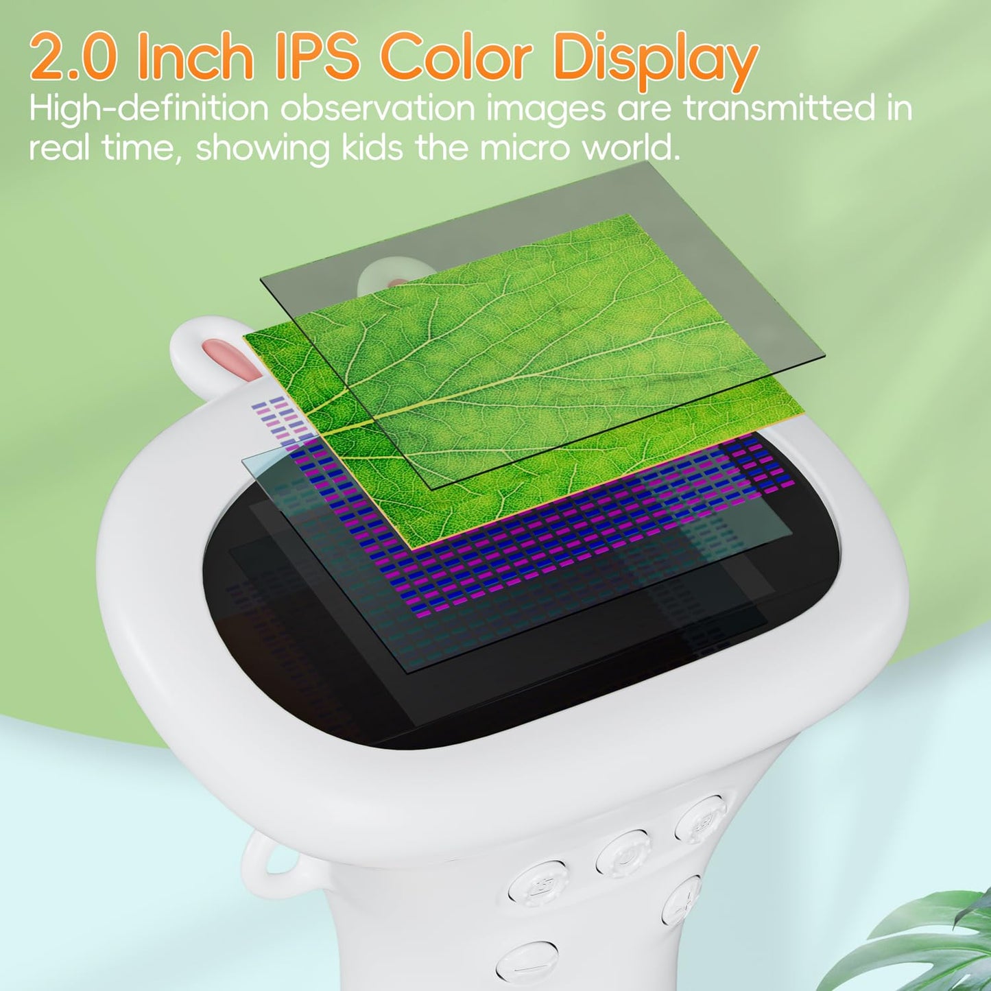 SKYBASIC Kids Microscope - 2-inch IPS Display, 1000X, USB & PC Compatible