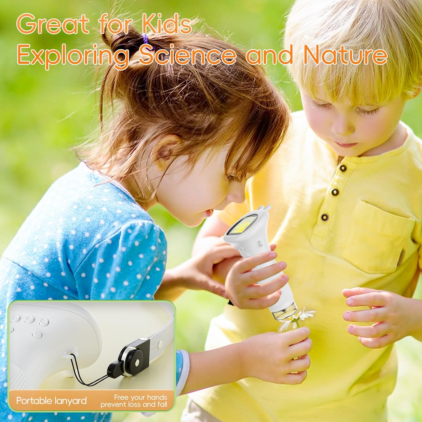 SKYBASIC Kids Microscope - 2-inch IPS Display, 1000X, USB & PC Compatible
