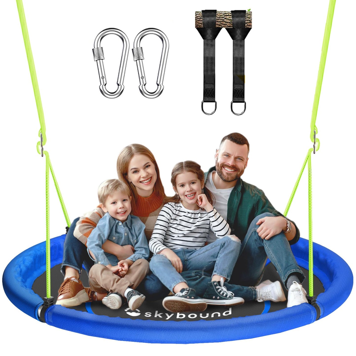 SkyBound 43-Inch Tree Swing – 600 lb Capacity, Waterproof Saucer Swing for Kids & Adults