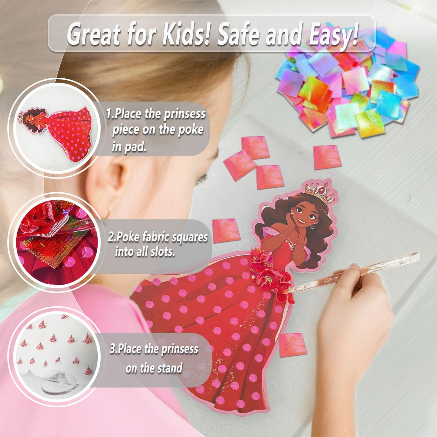 Skyenchant Princess Poke in Art Kit – Creative Dress-Up for Kids 4–9 (8 Pcs)