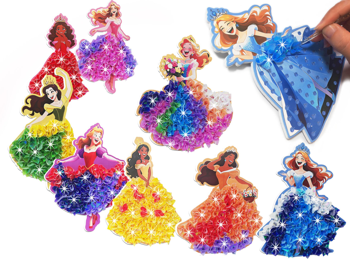 Skyenchant Princess Poke in Art Kit – Creative Dress-Up for Kids 4–9 (8 Pcs)