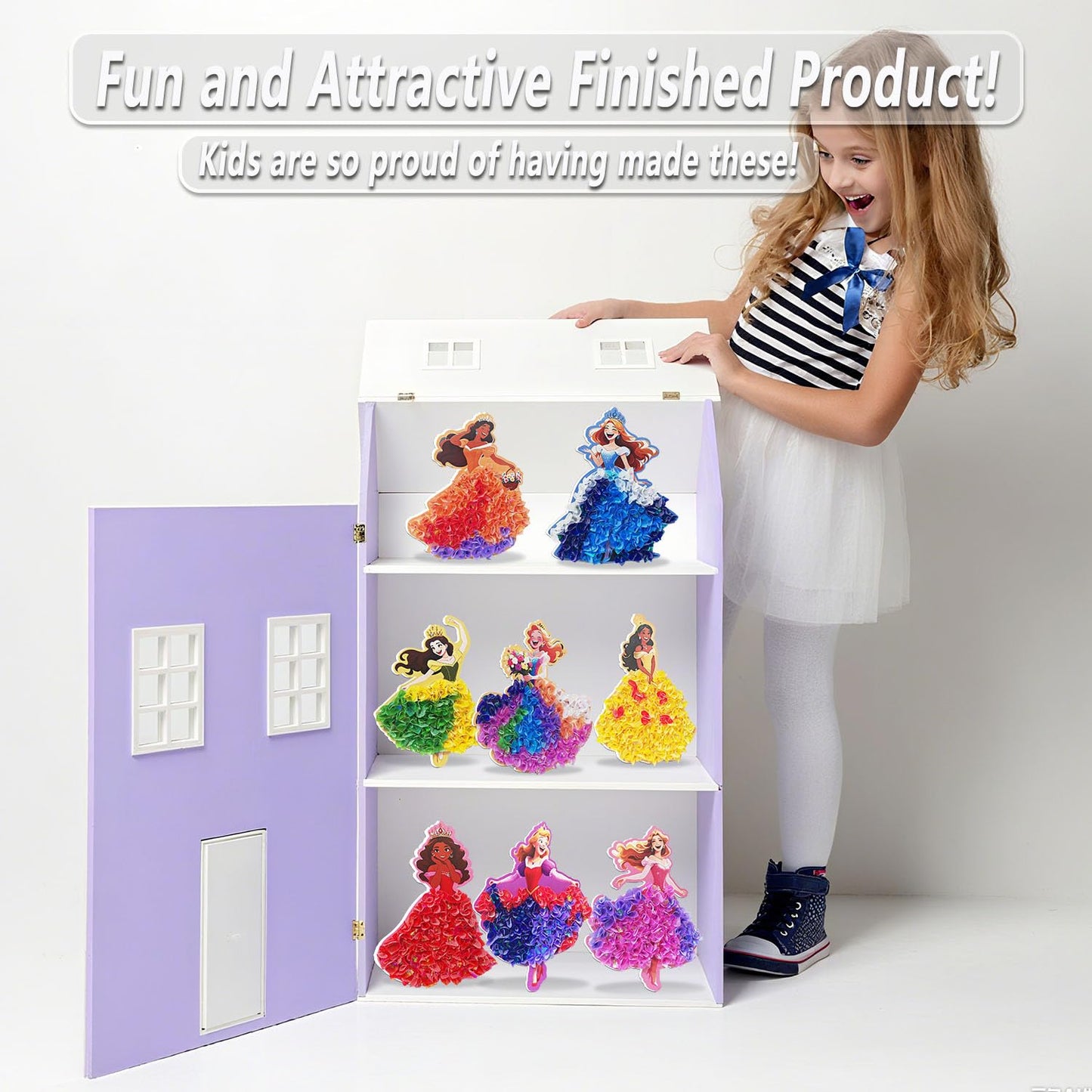 Skyenchant Princess Poke in Art Kit – Creative Dress-Up for Kids 4–9 (8 Pcs)