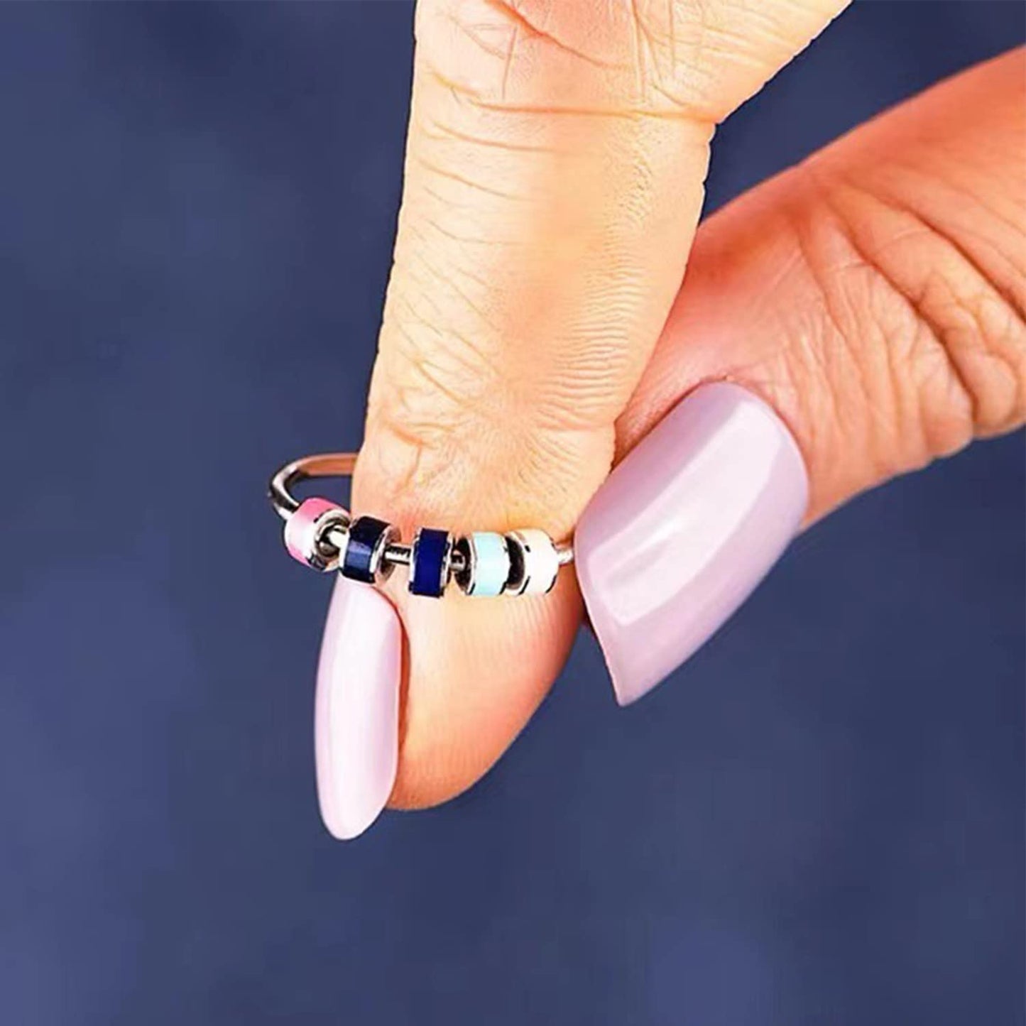 Skyfun 2-Piece Anxiety Ring Set for Daughter | Colorful Bead Spinner Rings in Gift Box
