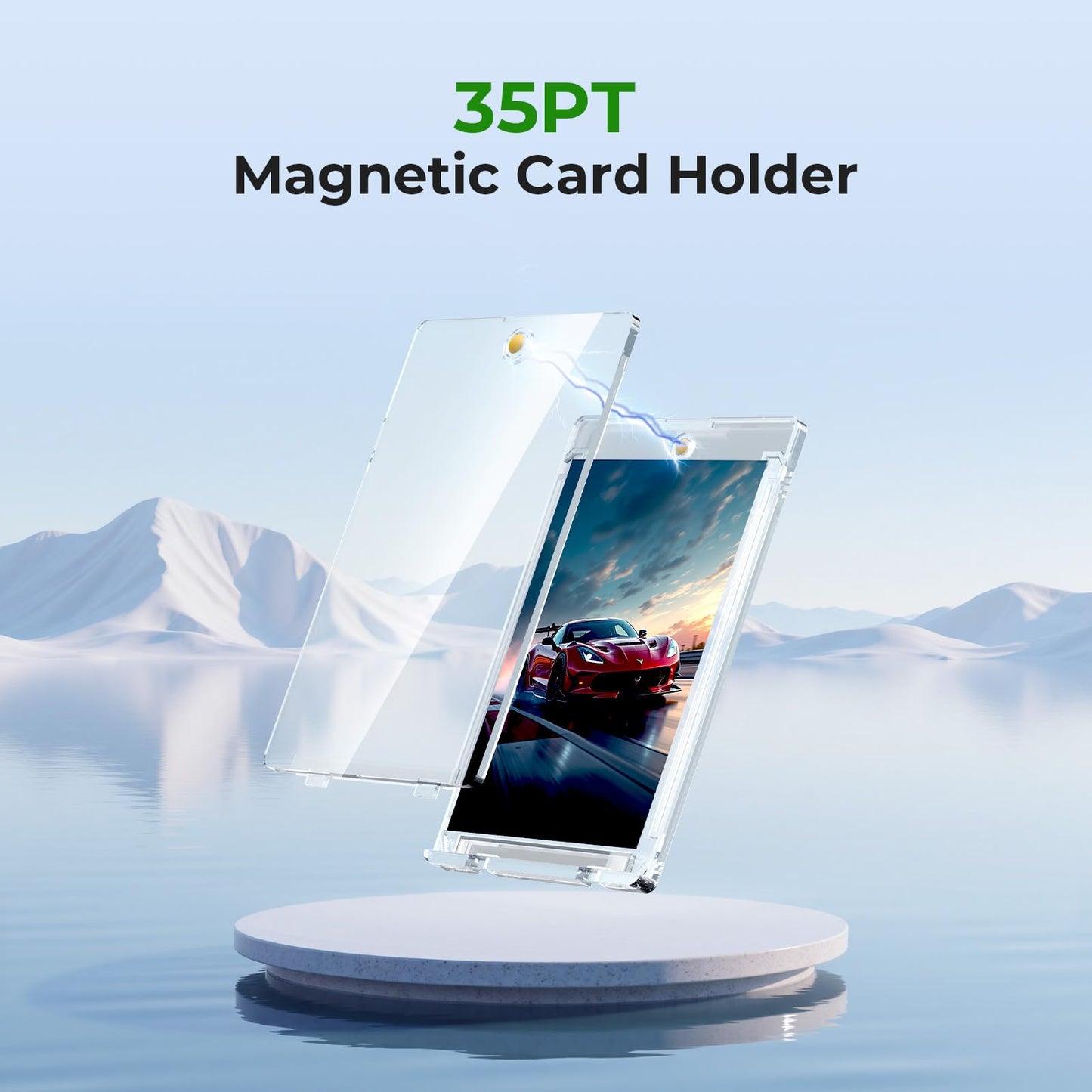 Skyhill 102ct Magnetic Card Holders – 35pt Acrylic One-Touch Case + 102 Sleeves