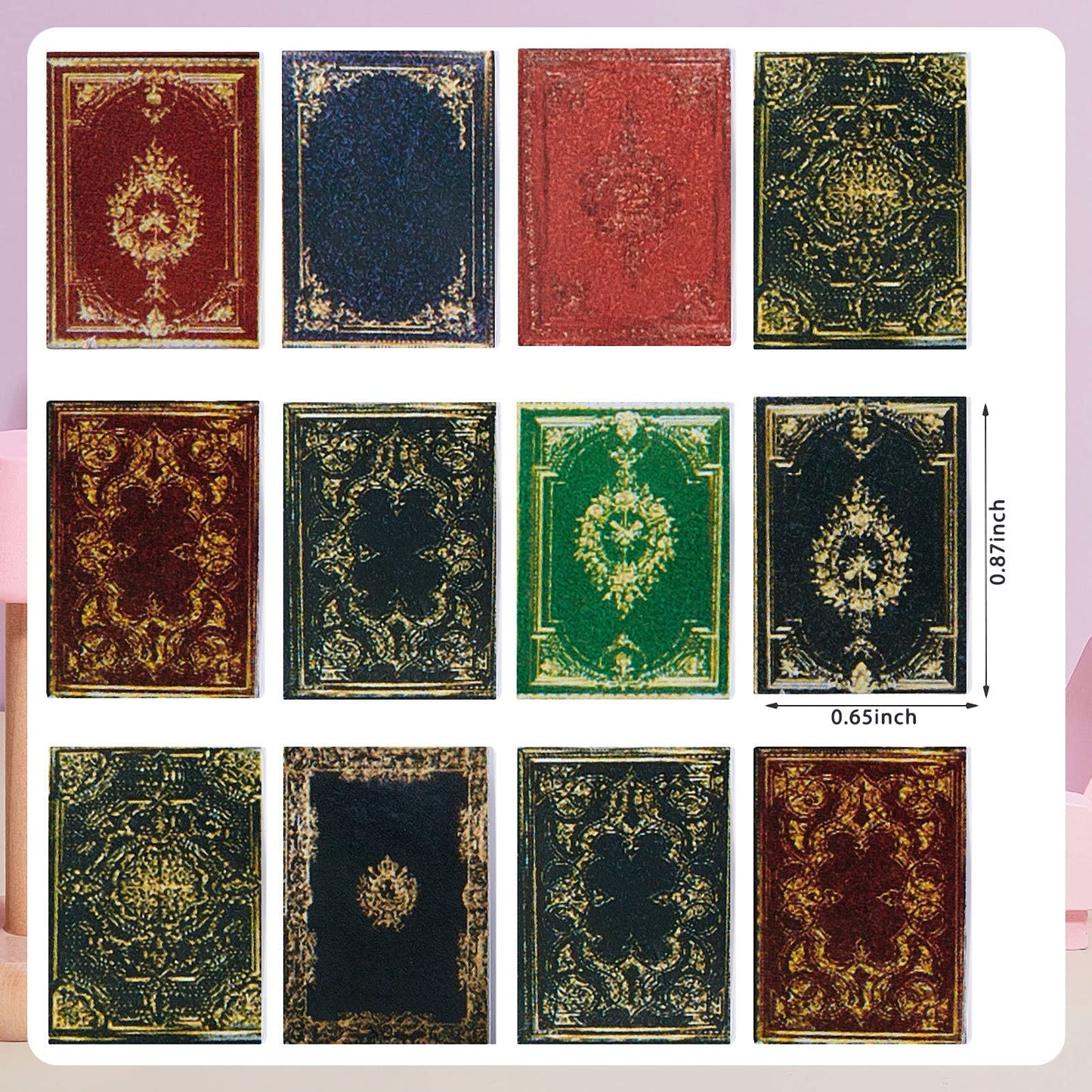 Skylety 24-Piece 1:12 Scale Miniature Books Set for Dollhouses