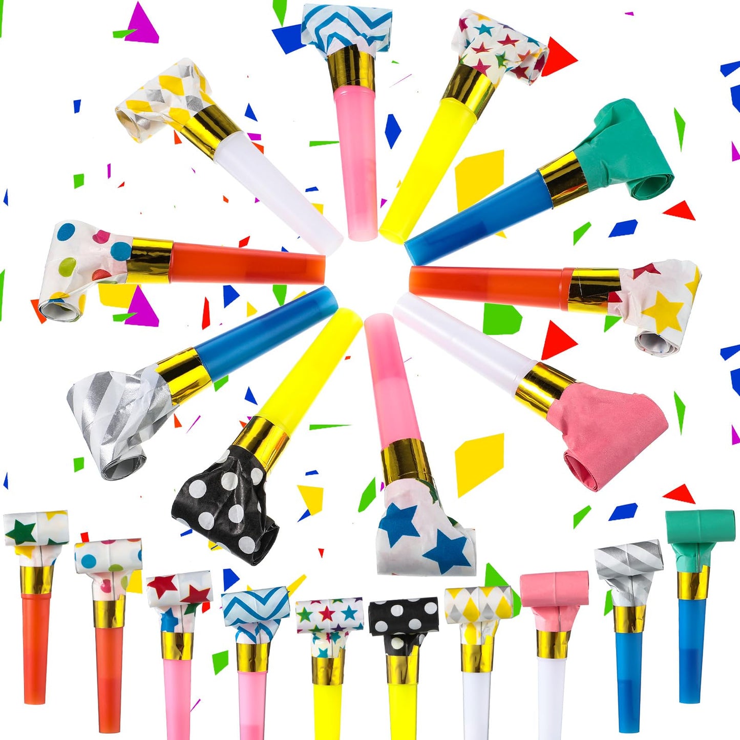 Skylety 20 Pcs New Years Party Blowers – Colorful Noisemakers