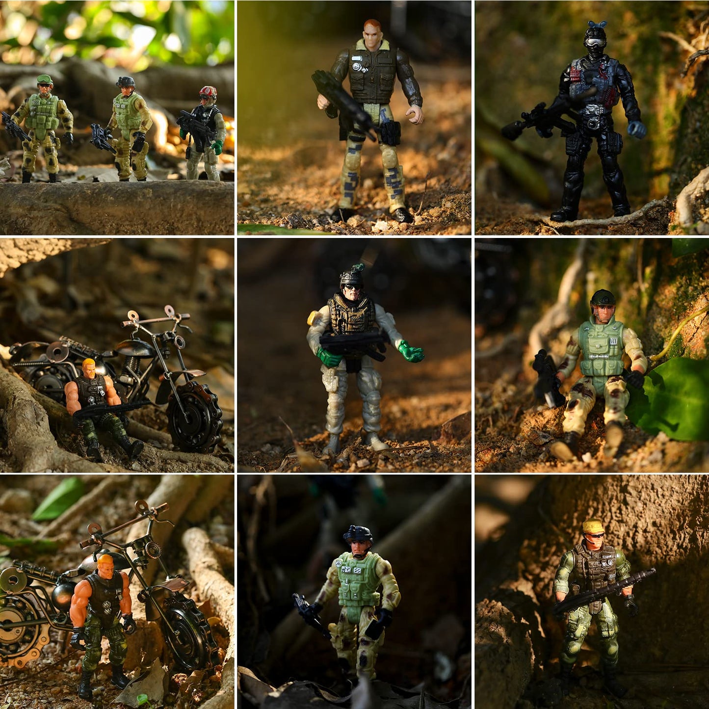 Skylety 18 Pcs Special Forces Army Men – Movable 4-Inch Army Toys