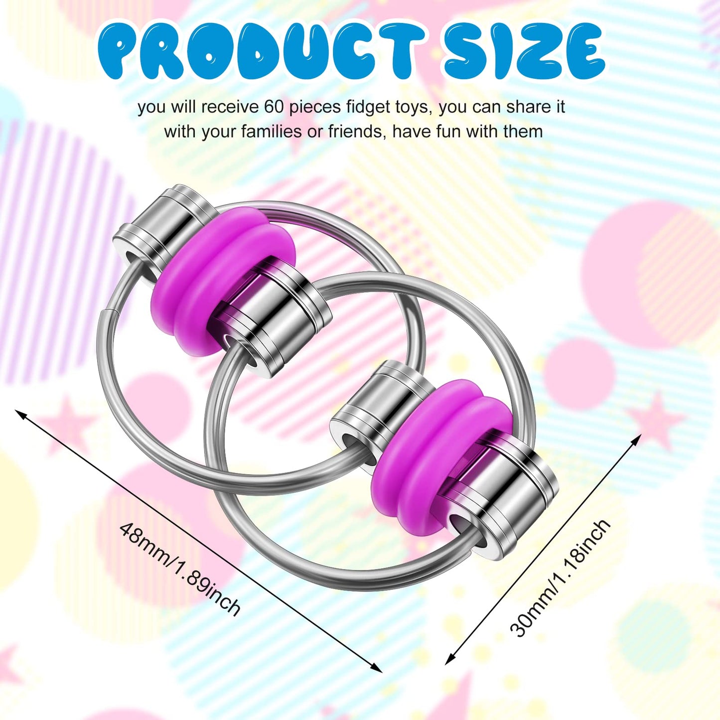 Skylety 20 Pcs Bike Fidget Chain Flippy Key Ring for Adults – Quiet Stress Relief
