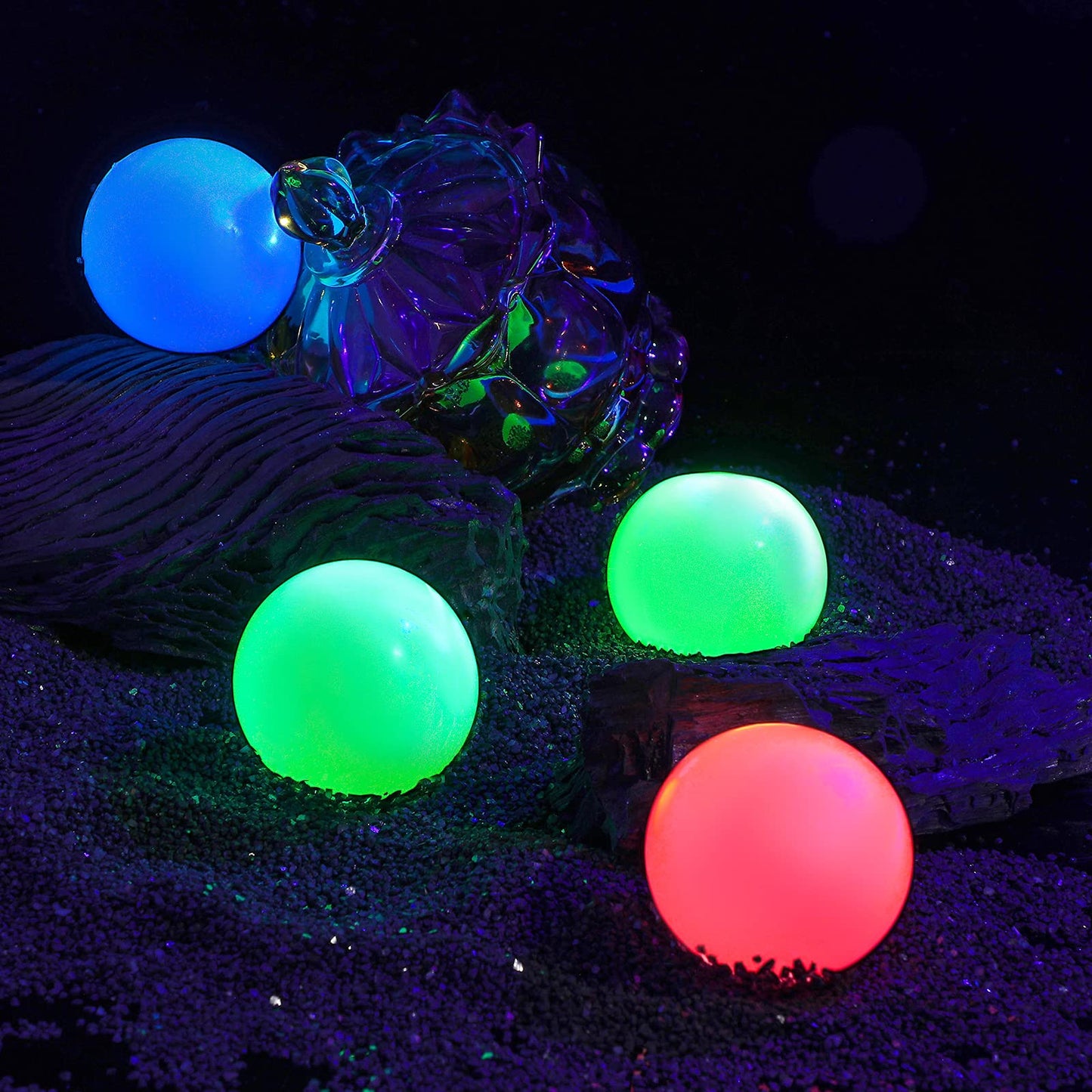 Skylety 8 Pieces Glow in the Dark Sticky Balls – 1.8 Inch Ceiling Lumi Balls (Pink, Yellow, Blue, Green)