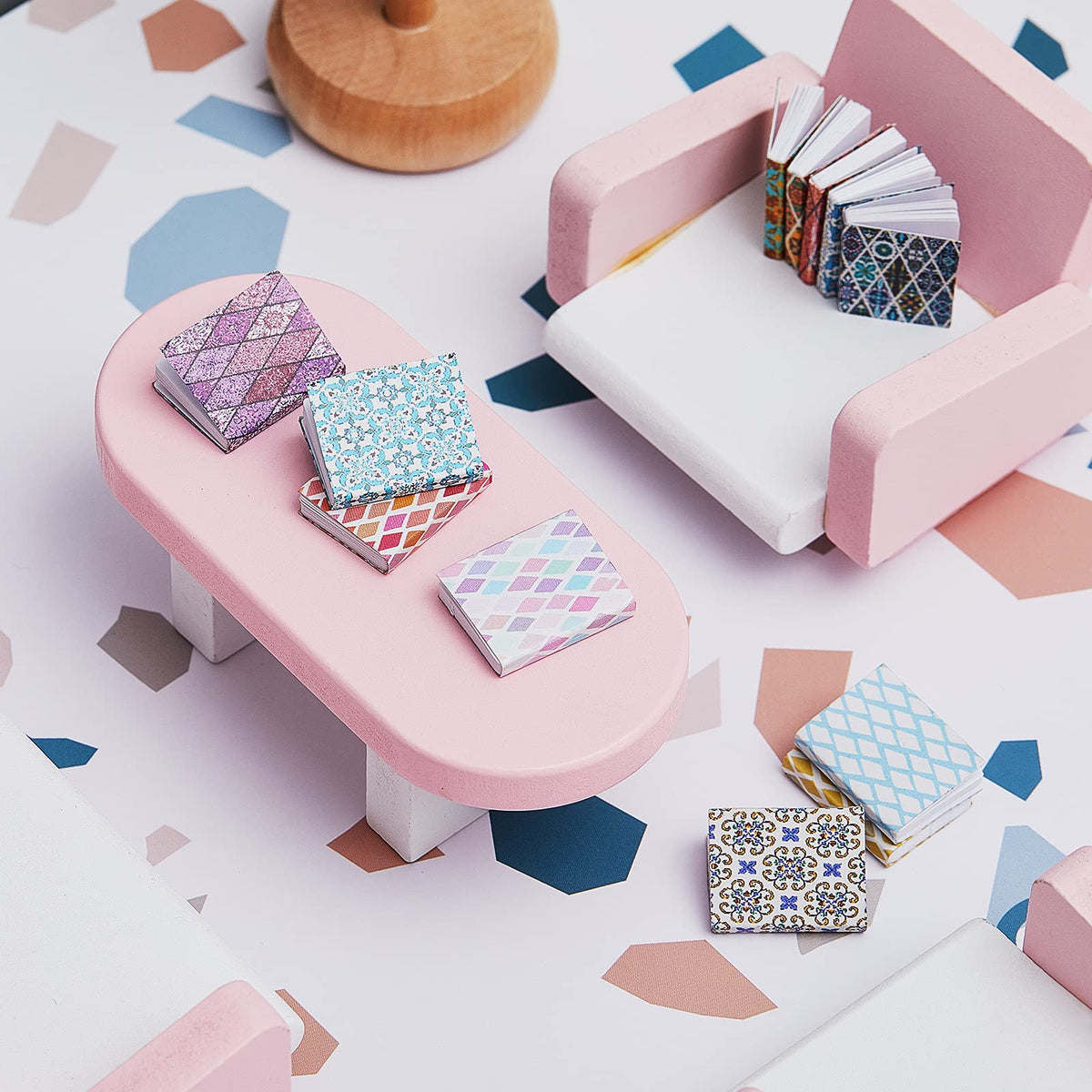 Skylety 24-Piece 1:12 Scale Miniature Books for Dollhouses | Colorful Small Books Accessories