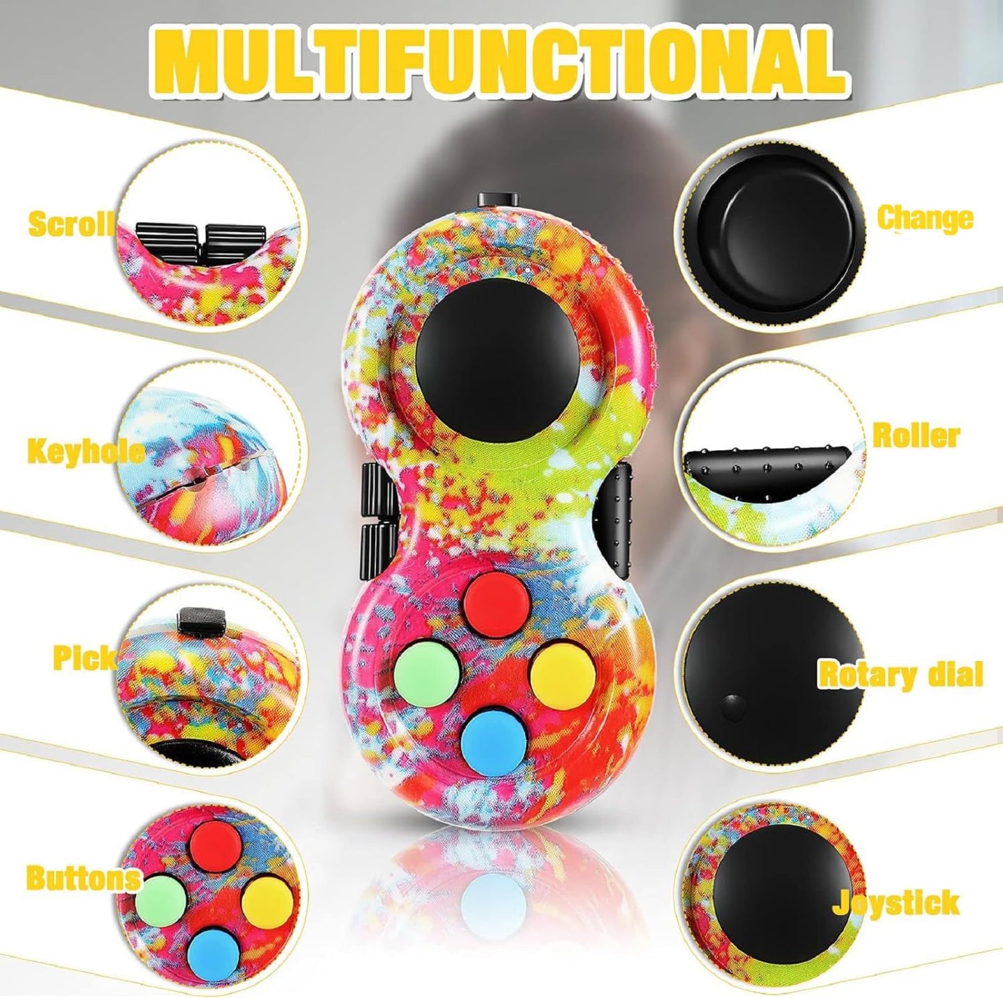 Skylety 2 Pcs Fidget Toys for Adults – Controller Pad for Stress Relief & Focus