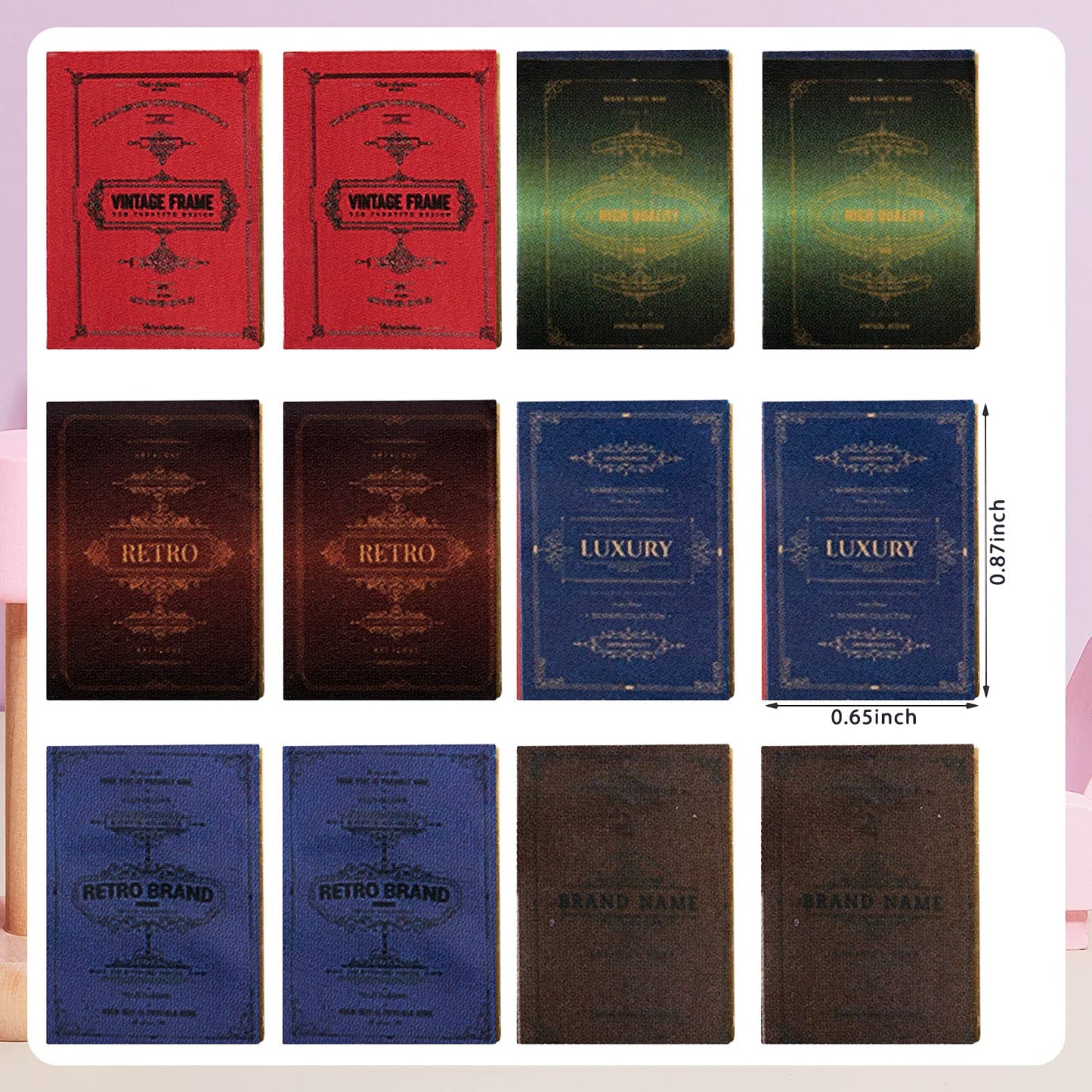 Skylety 24-Piece 1:12 Scale Miniature Books Set for Dollhouses