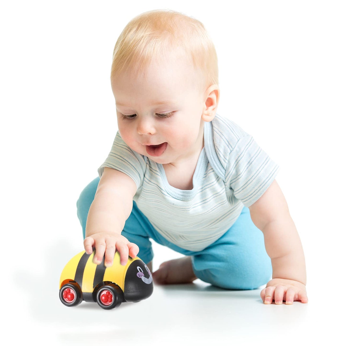 Skylety 6-Piece Animals Pull Back Cars | Friction-Powered Push & Go Vehicle Playset