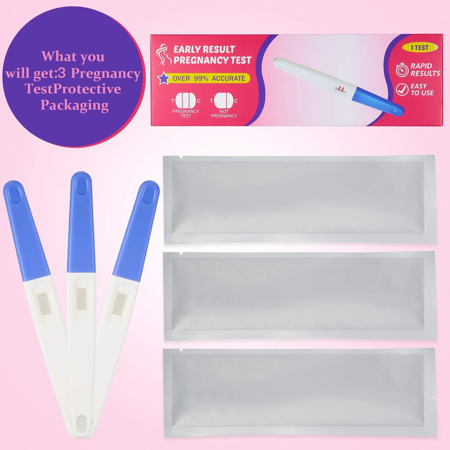 Skylety 3 Pack Fake Pregnancy Test Prank Kit – Realistic Positive Result Sticks for Gags (Blue)