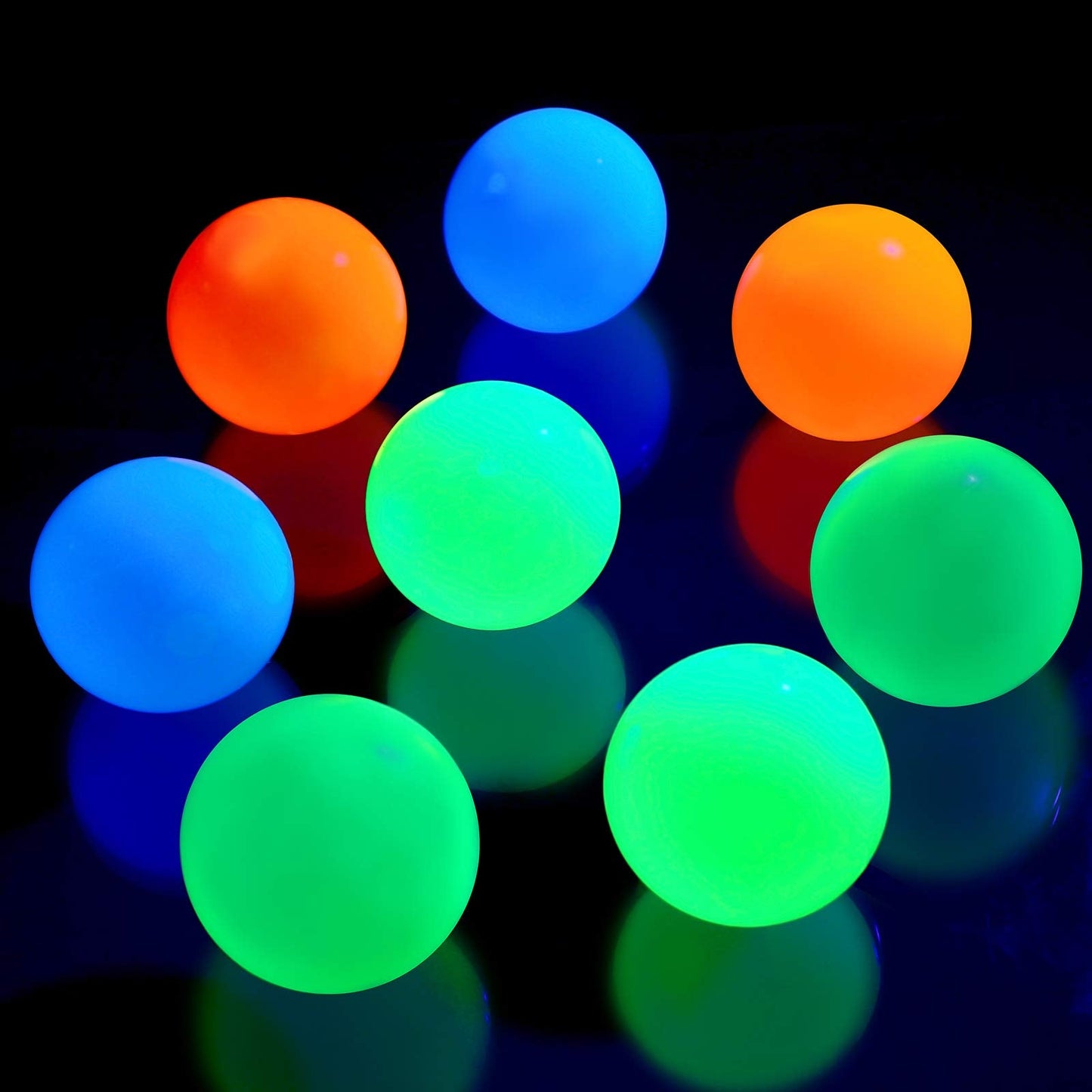 Skylety Glow-in-the-Dark Sticky Balls – 8 Pack, 1.8-Inch Lumi Balls for Ceiling, Wall, and ASMR Play