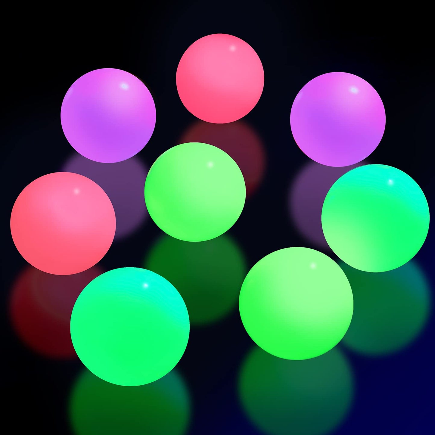 Skylety 8-Piece Glow-in-the-Dark Sticky Balls 2.6-Inch for Ceiling & Wall – Luminous ASMR Fun