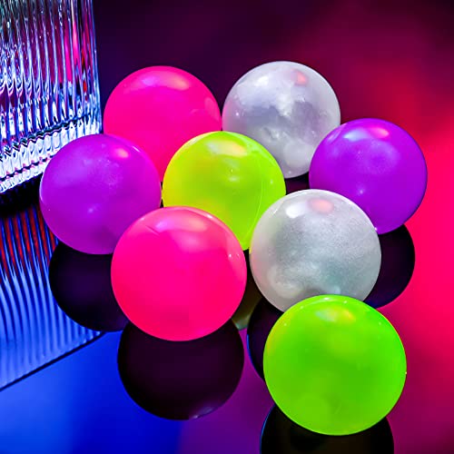 Skylety 8-Piece Glow-in-the-Dark Sticky Balls 2.6-Inch for Ceiling & Wall – Luminous ASMR Fun