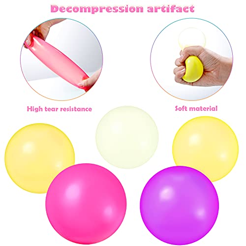 Skylety 8-Piece Glow-in-the-Dark Sticky Balls 2.6-Inch for Ceiling & Wall – Luminous ASMR Fun