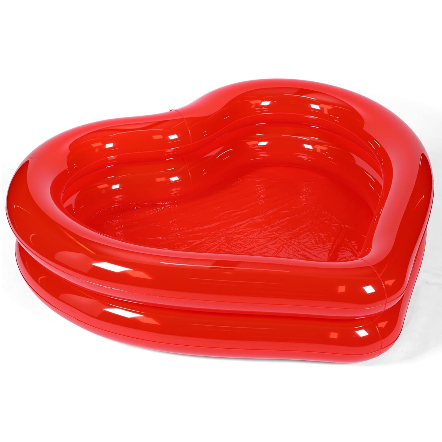 Skylety Giant Heart Inflatable Pool – Pink, 180x165x40 cm, Fits 2-3 Adults, Patches Included
