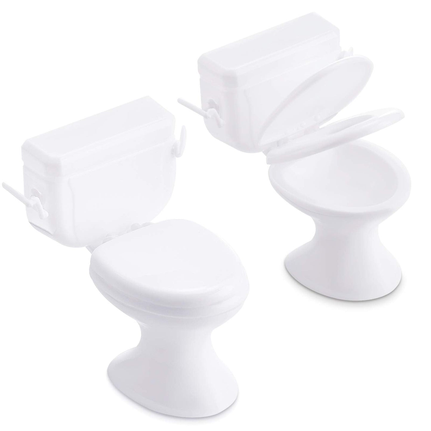 Skylety 2-Piece Mini Dollhouse Toilet Seat – White, Realistic Bath Accessory