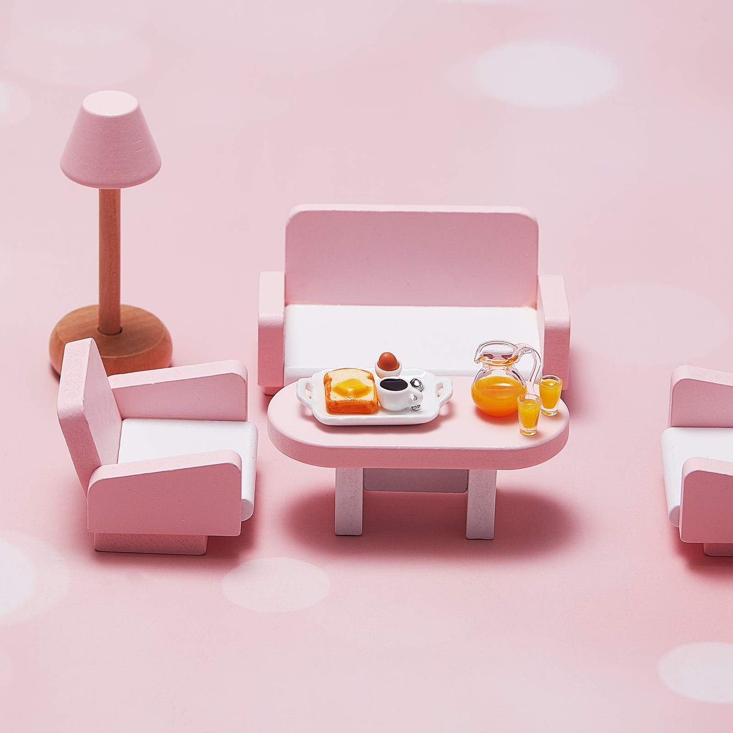 Skylety Dollhouse Breakfast Set | 1:12/1:6 Mini Kitchen Accessories – Bread Machine, Juice Jug & Toast