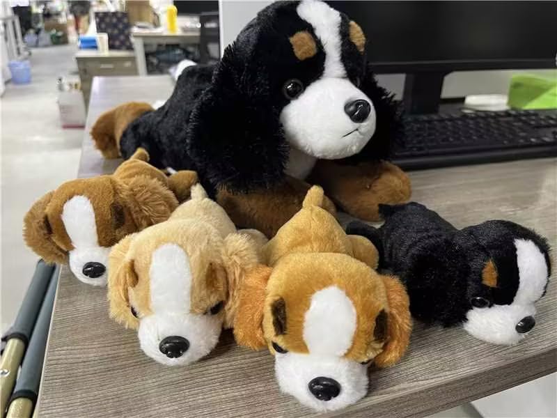 Skylety Mountain Dog Stuffed Animal Set – Mommy + 4 Puppies, Plush Toy for Kids