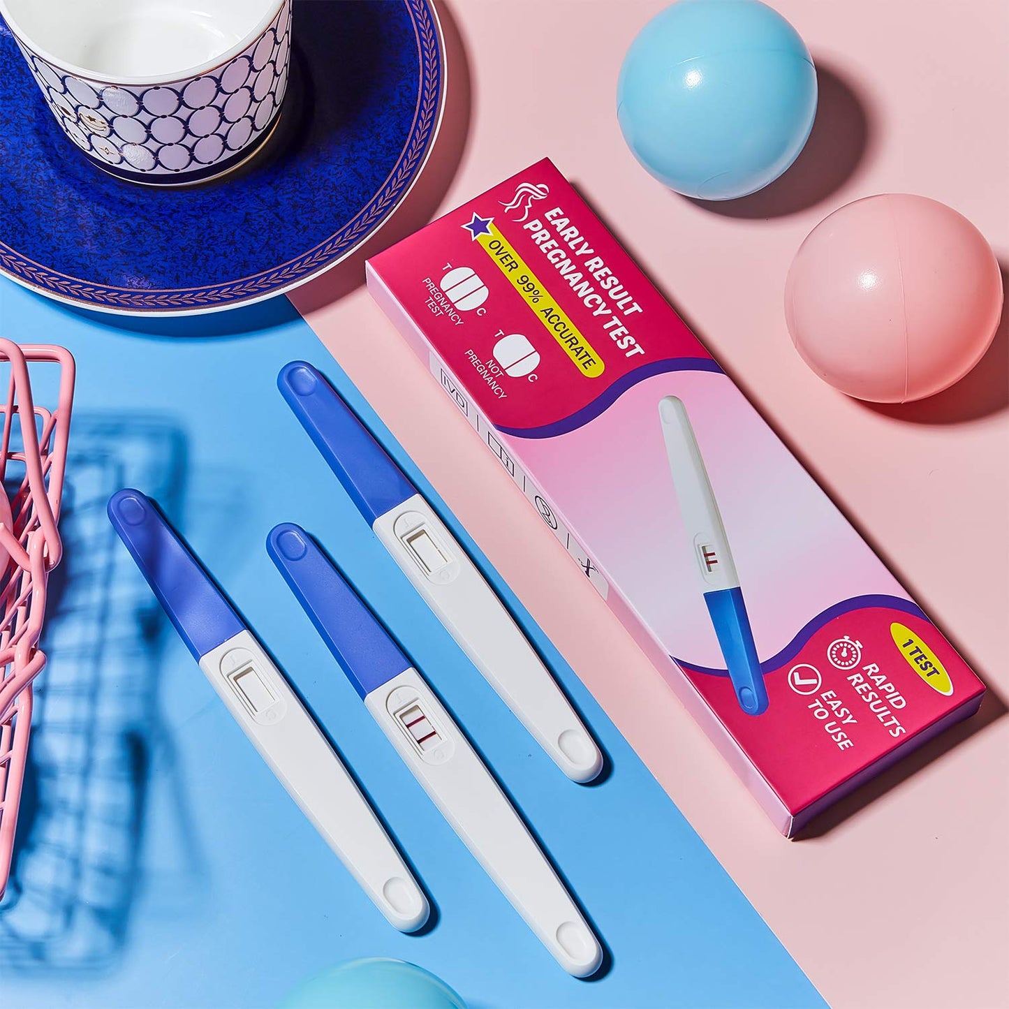 Skylety 3 Pack Fake Pregnancy Test Prank Kit – Realistic Positive Result Sticks for Gags (Blue)