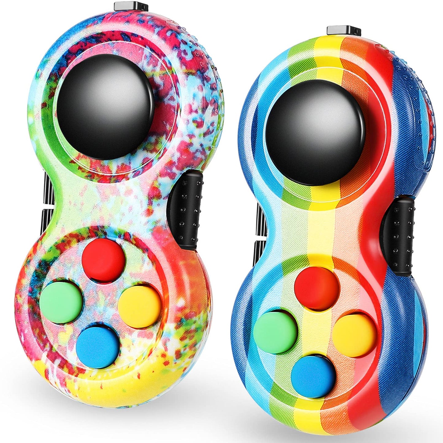 Skylety 2 Pcs Fidget Toys for Adults – Rainbow & Stripe Controller Pad for Stress Relief, Focus, and Sensory Play