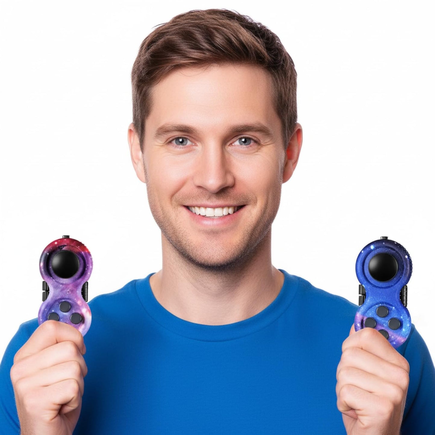Skylety 2 Pcs Fidget Toys – Starry Purple & Starry Blue Controller Pad for Focus and Relaxation