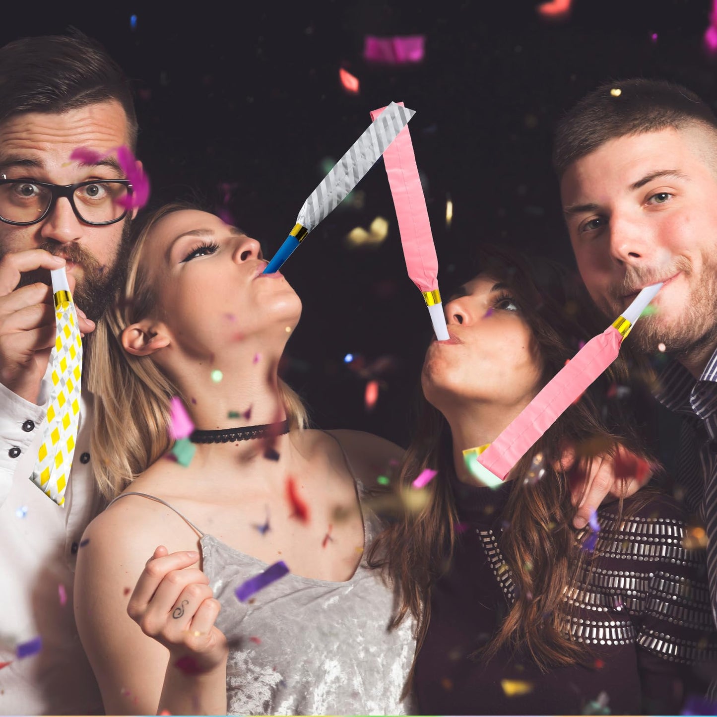 Skylety 20 Pcs New Years Party Blowers – Colorful Noisemakers