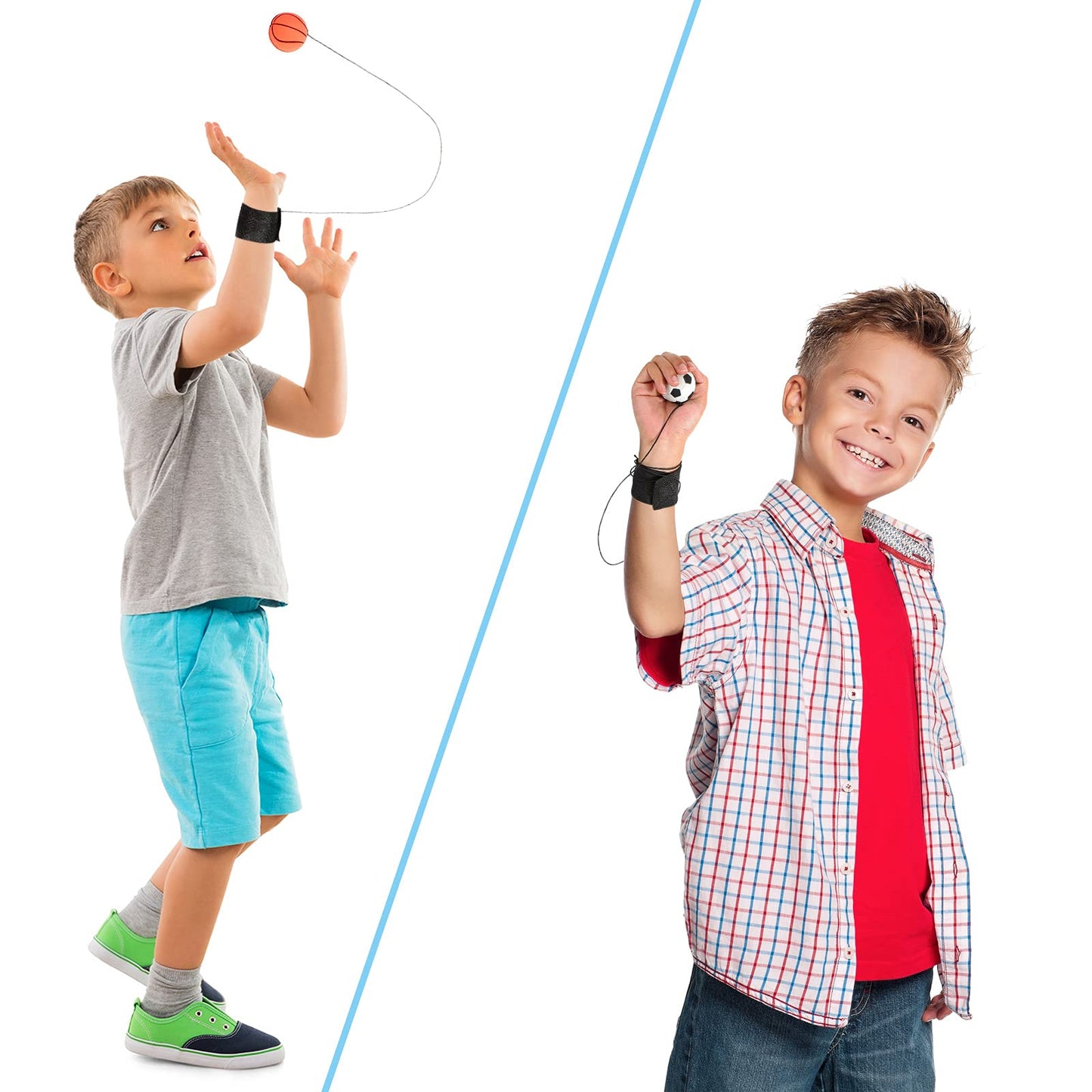 Skylety 36-Piece Wrist Return Ball on a String – 1.85" Rebound Sports Toy with Elastic Strap