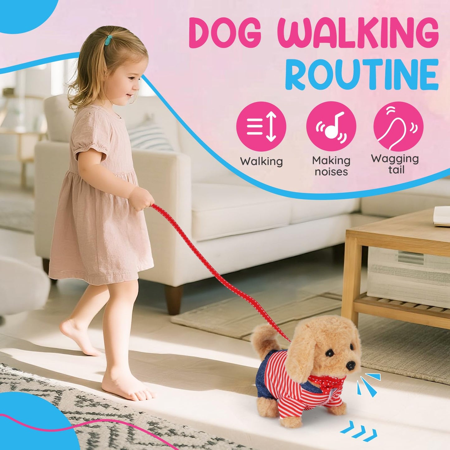 Skymetis 10-Piece Interactive Toddler Robot Dog Toy – Walking Retriever with Vet Kit & Stethoscope