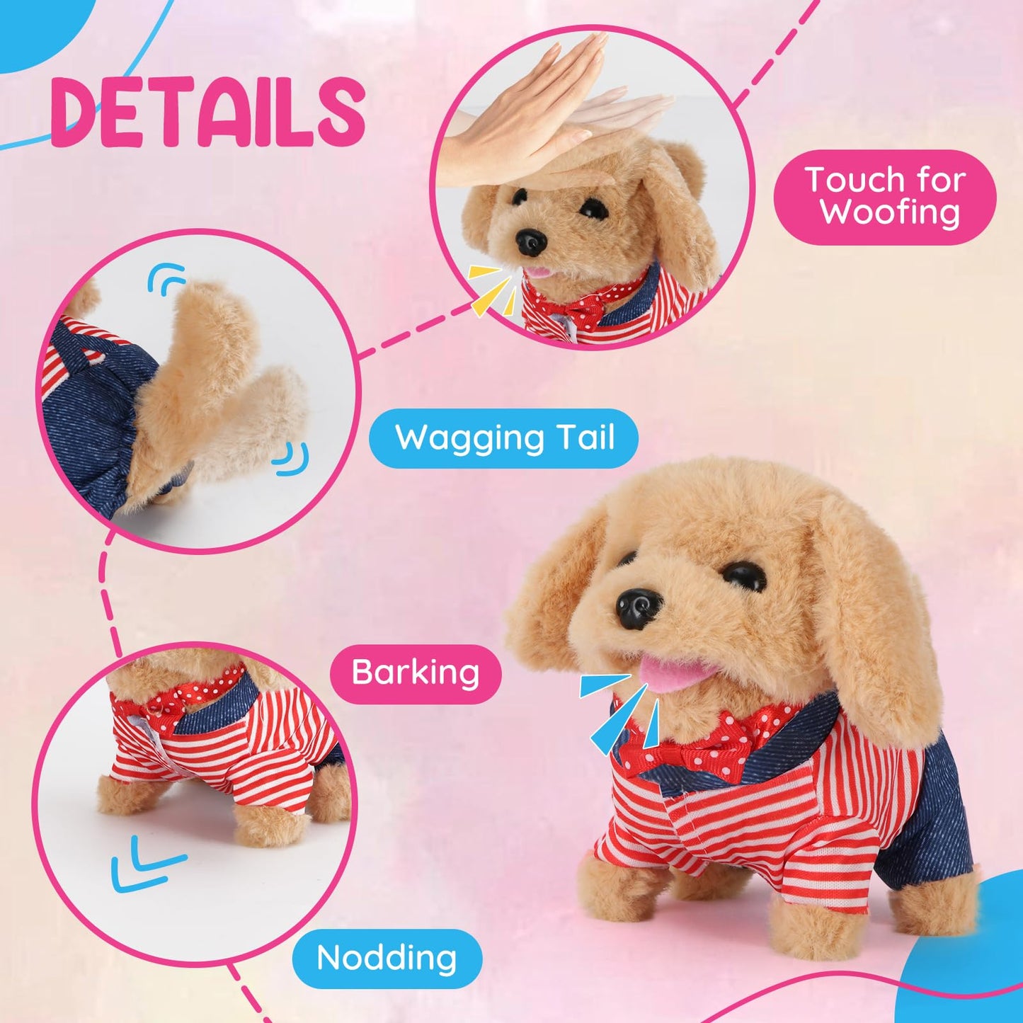 Skymetis 10-Piece Interactive Toddler Robot Dog Toy – Walking Retriever with Vet Kit & Stethoscope