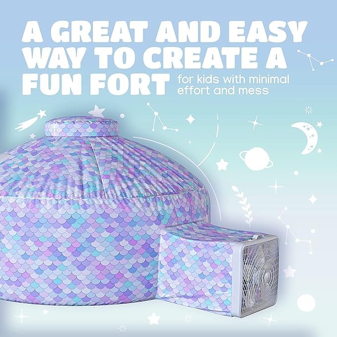 Skywin Mermaid Magic Fort Air Tent for Kids — 77 x 50 in, 30-Second Setup